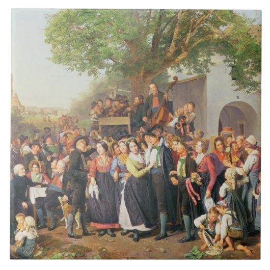 Bodembruiloft in Neder-Oostenrijk (olie op doek) Tegeltje (Voorkant)