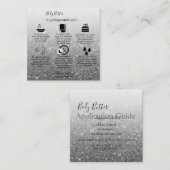 Bodembutter Toepassing Modern Silver Glitter Vierkante Visitekaartje (Voorkant / Achterkant)
