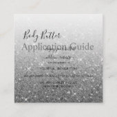 Bodembutter Toepassing Modern Silver Glitter Vierkante Visitekaartje (Achterkant)