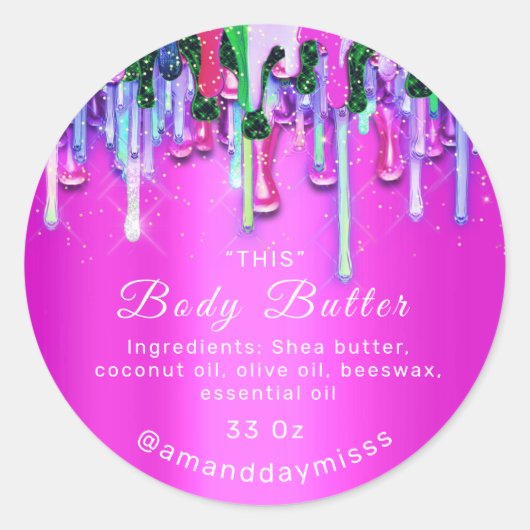 Bodembutter Verpakking Online Beauty Pink Drivers Ronde Sticker (Voorkant)