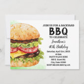 Bodembyfeest op BBQ-verjaardag waterverf Kaart (Voorkant)