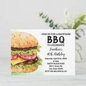 Bodembyfeest op BBQ-verjaardag waterverf Kaart (Staand voorkant)