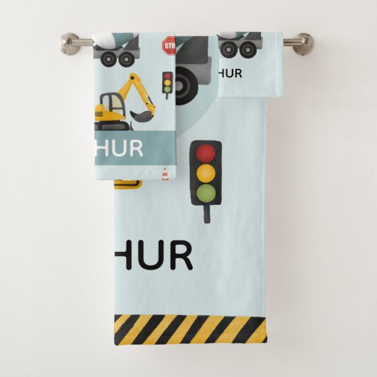 Bodemconstructiepatroon voor booys Cute Blue Digge Bad Handdoek (Insitu)