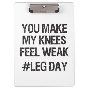 Bodemdag - Zwakke Knees - Funny Novelty Bodybuildi Klembord