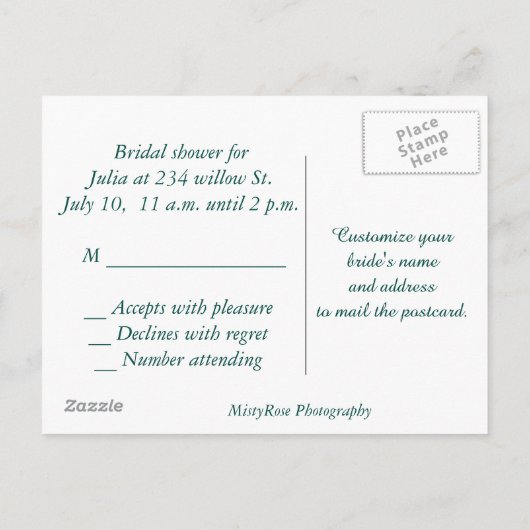 Bodemdouche Briefkaart (Achterkant)