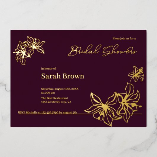 Bodemdouche folie goud feestdagenkaart (Voorkant)