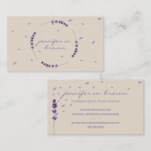 Bodemflanner lavender flesjes flesje visitekaartje (Voorkant / Achterkant)