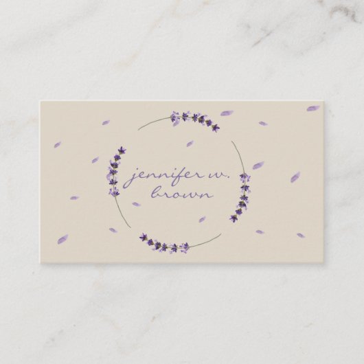 Bodemflanner lavender flesjes flesje visitekaartje (Voorkant)