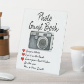 Bodemfoto van de gastbank voor het huwelijk reclamebord met voetstuk (Insitu)