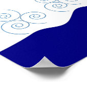 Bodemgarnaal, bloesem op blauw van de marine poster (Hoek)