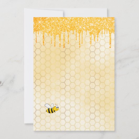 Bodemgoud hommels zonnebloemen glitter kaart (Achterkant)