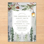 Bodemhek in de winter acryl uitnodigingen (Voorkant)