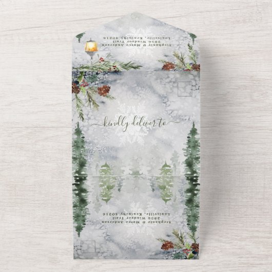 Bodemhek in de winter all in one uitnodiging (Buitenkant)