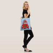 Bodemhond in auto met kerstman tote bag (Op model)