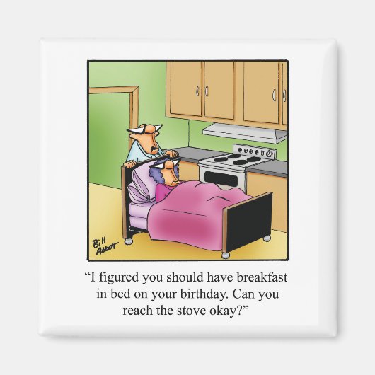 BodemHumor ontbijt in Bed Magnet (Voorkant)