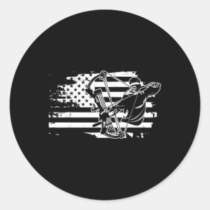 Bodemjachtnetten voor Amerikaanse vlag Mannen Ronde Sticker