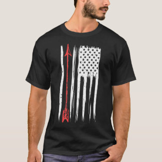 Bodemjager -Amerikaanse vlag Retro Arche T-shirt