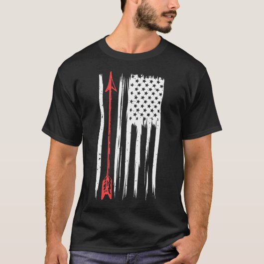 Bodemjager -Amerikaanse vlag Retro Arche T-shirt (Voorkant)
