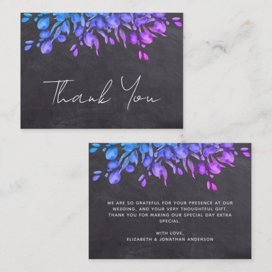 Bodemkalkbord gebotteld - Dank je wel Notitiekaartje (Voorkant / Achterkant)