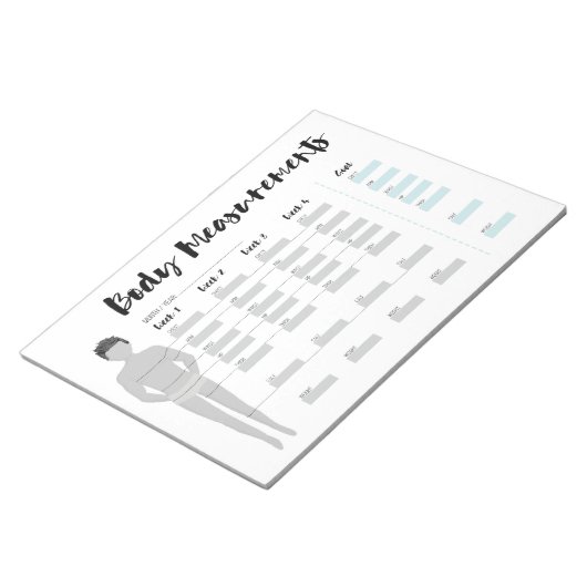 Bodemmetingentracker voor mannen, 4-weekse doelste notitieblok (Schuin)