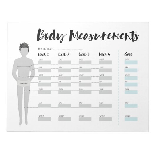 Bodemmetingentracker voor mannen, 4-weekse doelste notitieblok (Voorkant)
