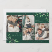 Bodemolie botanische groen fotocollage feestdagenkaart (Voorkant)