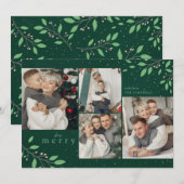Bodemolie botanische groen fotocollage feestdagenkaart (Voorkant / Achterkant)