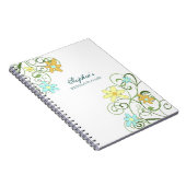 Bodemplanner - Aangepaste naam Floral-laptop Notitieboek (Rechterzijde)