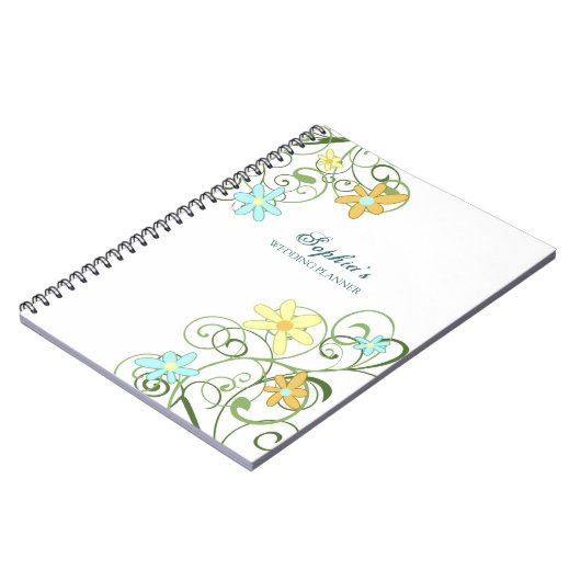 Bodemplanner - Aangepaste naam Floral-laptop Notitieboek (Linkerzijde)