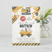 Bodempomp Truck Birthday Kaart (Staand voorkant)