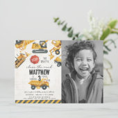 Bodempomp Truck Birthday Kaart (Staand voorkant)