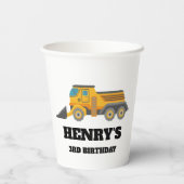 Bodempomp Truck Birthday Papieren Bekers (Achterkant)