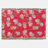 Bodemrood patroon waterverf floreel mooi modern deken (Voorkant)