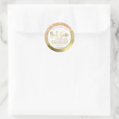 Bodemroze en goudglitter-Folie Bodembutter-etikett Ronde Sticker (Tas)