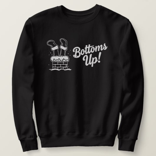 Bodems Omhoog Grappige Kerstman Schoorsteen Trui (Design voorkant)
