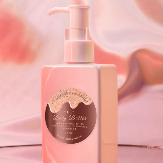 Bodemschijven Roos verpakking Bruin Ronde Sticker