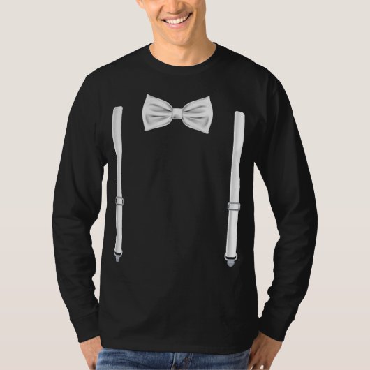 BodemStropdas met Suspenders Funny Wedding T-shirt (Voorkant)