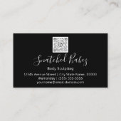 Bodemverzorging QRCODE Black Gold Flowers Visitekaartje (Achterkant)