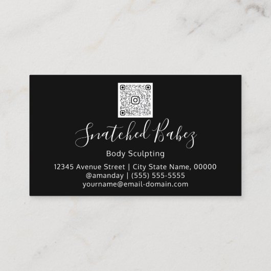 Bodemverzorging QRCODE Black Gold Flowers Visitekaartje (Achterkant)