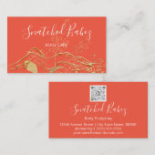 Bodemverzorging QRCODE Coral Gold Flowers Visitekaartje (Voorkant / Achterkant)