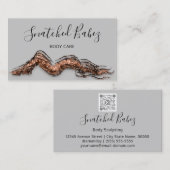 Bodemverzorging QRCODE Grijs Roos Bruin Visitekaartje (Voorkant / Achterkant)