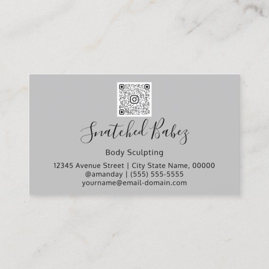 Bodemverzorging QRCODE Grijs Roos Bruin Visitekaartje (Achterkant)