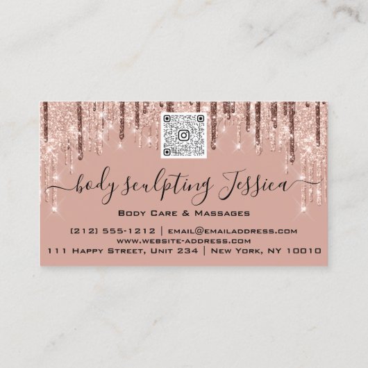 Bodemverzorging QRCode Logo Roos poeder Visitekaartje (Achterkant)