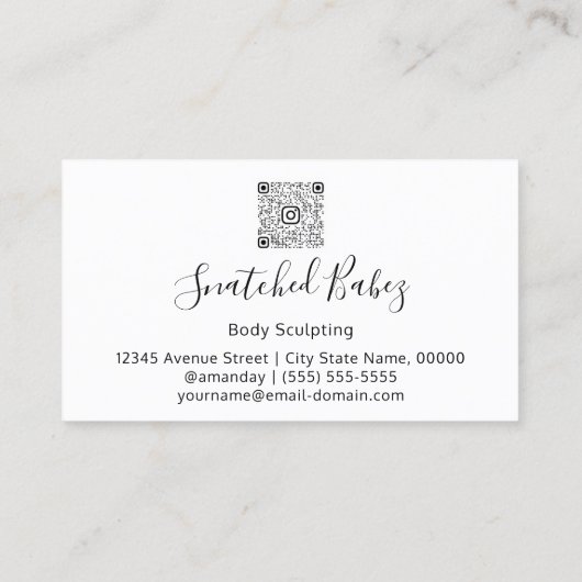 Bodemverzorging QRCODE Roos Glitter SPA Visitekaartje (Achterkant)