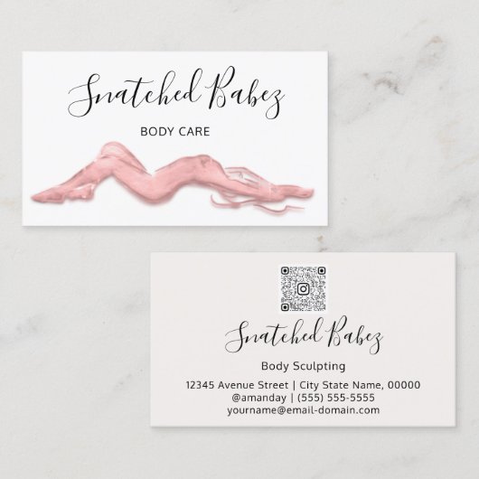 Bodemverzorging QRCODE Roos Wit Visitekaartje (Voorkant / Achterkant)