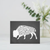 Bodemvlees snijdt buffeljacht feestdagenkaart (Staand voorkant)