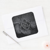 Bodemvloeren in zwart-wit nr. 108 vierkante sticker (Envelop)