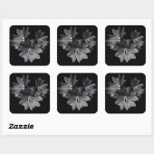 Bodemvloeren in zwart-wit nr. 11 vierkante sticker (Vel)