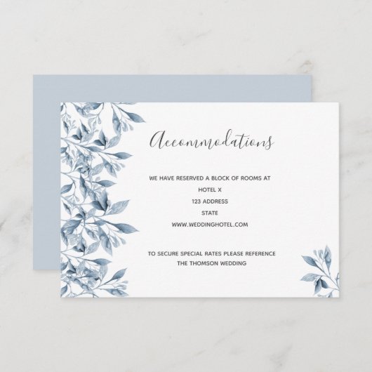 Bodemwoningen blauwe witte flora informatiekaartje (Voorkant / Achterkant)