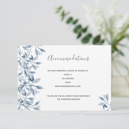 Bodemwoningen blauwe witte flora informatiekaartje (Staand voorkant)